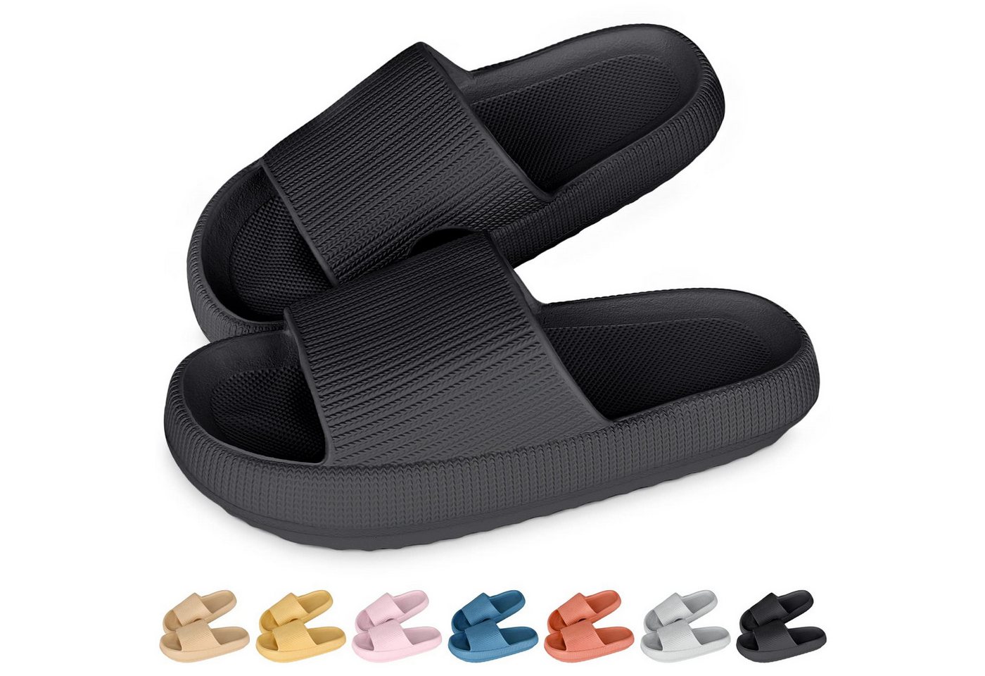 Truyuety Hausschuhe Damen Sommer,Cloud Slides,Schlappy Hallenschuh (Spar-Set) Weich, atmungsaktiv, geräuscharm von Truyuety