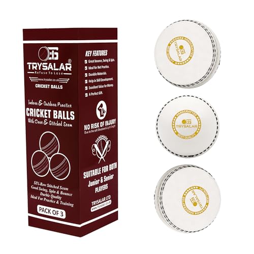 TrySalar Weicher Cricket-Gummiball für drinnen und draußen, für Junior, Jugendliche, Erwachsene, Training, Coaching, Übung, hervorragende Sprungkraft mit langlebigen, traditionellen Nähten, handgenäht TrySalar Weicher Cricket-Gummiball für drinnen und draußen, für Junior, Jugendliche, Erwachsene, Training, Coaching, Übung, hervorragende Sprungkraft mit langlebigen, traditionellen Nähten, handgenäht von TrySalar