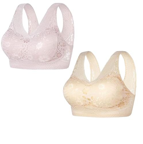 Tseonmis Hatmeo Orthopädischer Anti-Durchhänger-BH für Damen, haltungskorrigierender BH für ältere Frauen, Nahtloser, sexy Push-Up-BH ohne Bügel (2pcs-a,Medium) von Tseonmis