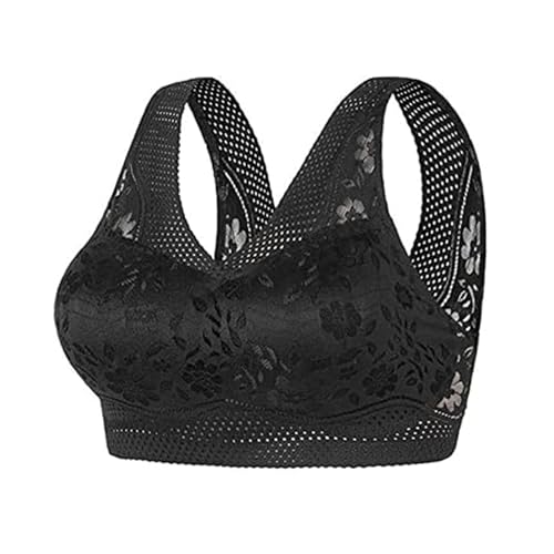 Tseonmis Hatmeo Orthopädischer Anti-Durchhänger-BH für Damen, haltungskorrigierender BH für ältere Frauen, Nahtloser, sexy Push-Up-BH ohne Bügel (Black,4X-Large) von Tseonmis