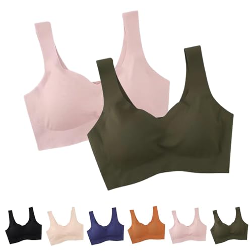 Tseonmis Ribili-BH mit voller Abdeckung für Damen, Nahtloser Push-up-BH ohne Bügel, bequemer Damen-BH in Übergröße (2pcs-c,Medium) von Tseonmis