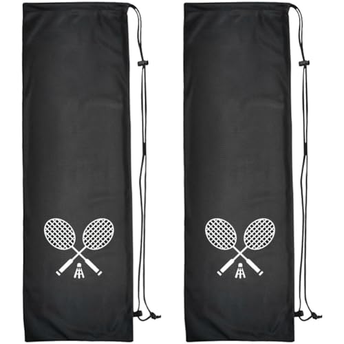 2 Stück Badminton-schläger-abdeckungstasche, Flanell-Badminton-schläger-Tasche, Faltbare Schwarze Stain Wear-schläger-Abdeckung Zum Sparen Von Tennis von Tsffae