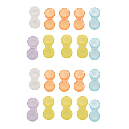 TsoLay 20 x Kontaktlinsen BehäLter - Farbe Codierte Einweichen Aufbewahrungs Box für L und R, ZufäLlige Farbe (Mehr Farbig) von TsoLay