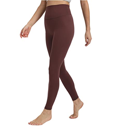 Yogahose Nackte Yogahosen Mit Hoher Taille, Keine T-Line-Sport-Fitness-Leggings, Damen-Tanzhose Außenbeschläge Sporthosen-Brown,M Yogahose Nackte Yogahosen Mit Hoher Taille, Keine T-Line-Sport-Fitness-Leggings, Damen-Tanzhose Außenbeschläge Sporthosen-Brown,M von TsoLay