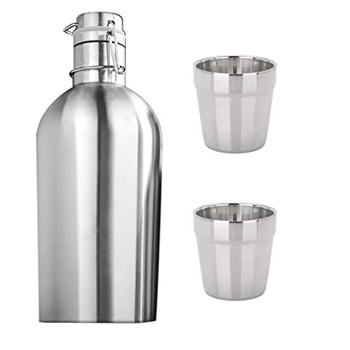 Tubayia 2L Edelstahl Wasserflasche Trinkflaschen Thermoflasche mit 2 Stück 180ml Becher für Camping Tubayia 2L Edelstahl Wasserflasche Trinkflaschen Thermoflasche mit 2 Stück 180ml Becher für Camping von Tubayia