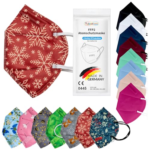 TubeRoo FFP2 Maske Dunkelrot Bordeaux Rot, Kristalle Motiv Muster 10 Stück Masken aus Deutschland, Made in Germany, weiche Ohrschlaufen Bänder, Atemschutzmaske, Mundschutz, Schutzmaske, Allergie TubeRoo FFP2 Maske Dunkelrot Bordeaux Rot, Kristalle Motiv Muster 10 Stück Masken aus Deutschland, Made in Germany, weiche Ohrschlaufen Bänder, Atemschutzmaske, Mundschutz, Schutzmaske, Allergie von TubeRoo