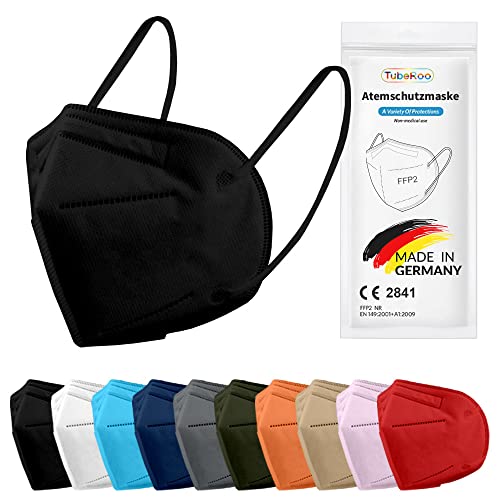 TubeRoo FFP2 Maske schwarz 100 Stück Masken aus Deutschland, Made in Germany, weiche runde Ohrschlaufen, Atemschutzmaske, Mundschutz, Schutzmaske, Staubmaske, Feinstaubmaske TubeRoo FFP2 Maske schwarz 100 Stück Masken aus Deutschland, Made in Germany, weiche runde Ohrschlaufen, Atemschutzmaske, Mundschutz, Schutzmaske, Staubmaske, Feinstaubmaske von TubeRoo