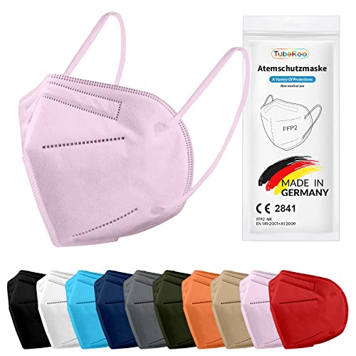TubeRoo FFP2 Maske pink hellpink 5 Stück Masken aus Deutschland, Made in Germany, weiche runde Ohrschlaufen Bänder, Atemschutzmaske, Mundschutz, Schutzmaske, Staubmaske, Feinstaubmaske TubeRoo FFP2 Maske pink hellpink 5 Stück Masken aus Deutschland, Made in Germany, weiche runde Ohrschlaufen Bänder, Atemschutzmaske, Mundschutz, Schutzmaske, Staubmaske, Feinstaubmaske von TubeRoo