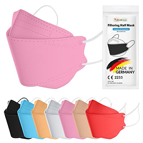 TubeRoo FFP2 Maske rosa pink Fischform 100 Stück Masken, Made in Germany Versand aus Deutschland, weiche Ohrschlaufen Bänder Atemschutzmaske TubeRoo FFP2 Maske rosa pink Fischform 100 Stück Masken, Made in Germany Versand aus Deutschland, weiche Ohrschlaufen Bänder Atemschutzmaske von TubeRoo