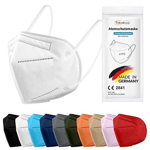 TubeRoo FFP2 Maske weiß 5 Stück Masken aus Deutschland, Made in Germany, weiche runde Ohrschlaufen Bänder, Atemschutzmaske, Mundschutz, Schutzmaske, Staubmaske, Feinstaubmaske TubeRoo FFP2 Maske weiß 5 Stück Masken aus Deutschland, Made in Germany, weiche runde Ohrschlaufen Bänder, Atemschutzmaske, Mundschutz, Schutzmaske, Staubmaske, Feinstaubmaske von TubeRoo