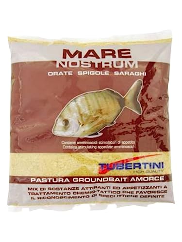 Tubertini Futtermischung für das Angeln Barsch Brasse Weissbrasse Mare Nostrum 1 kg Dünn Nuss für Meer Wolfsbarsch Goldbrasse von Tubertini