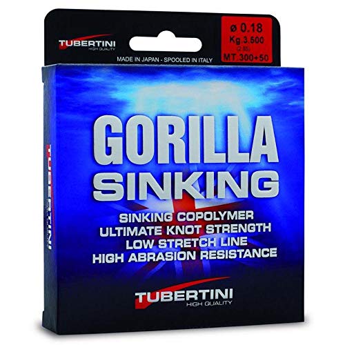 Tubertini Gorilla Sinking Angelschnur, 0,18 mm, 350 m, ideal für alle Angeltechniken Tubertini Gorilla Sinking Angelschnur, 0,18 mm, 350 m, ideal für alle Angeltechniken von Tubertini