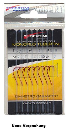 Tubertini Haken S.22 rot gebunden Gr.06/0,18 mm Fluocarbon Tubertini Haken S.22 rot gebunden Gr.06/0,18 mm Fluocarbon von Tubertini
