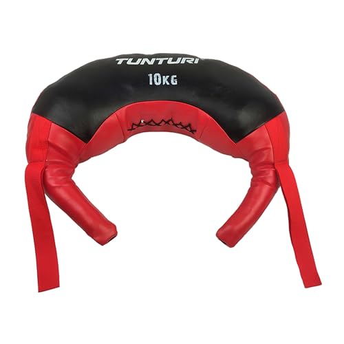 Tunturi Bulgarian Bag, Sandsack, Bulgarian Bag, Power Bag, Gewichtssack, Fitness, Kraft, Ausdauertraining, Rot 10KG, 2 Schlaufen von Tunturi