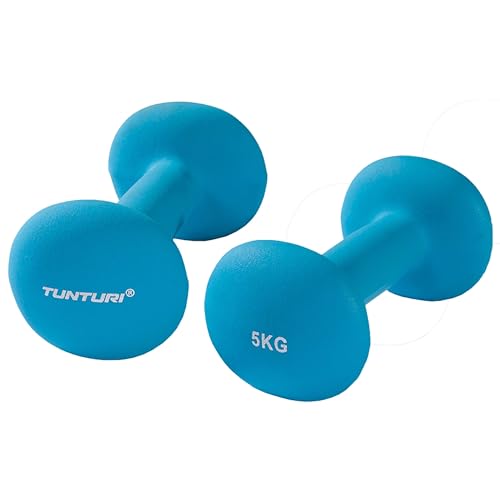 Tunturi 2er Set Kurzhantelset, Fitnessset, 5 kg, Bunte Kurzhanteln mit Neoptren Tunturi 2er Set Kurzhantelset, Fitnessset, 5 kg, Bunte Kurzhanteln mit Neoptren von Tunturi