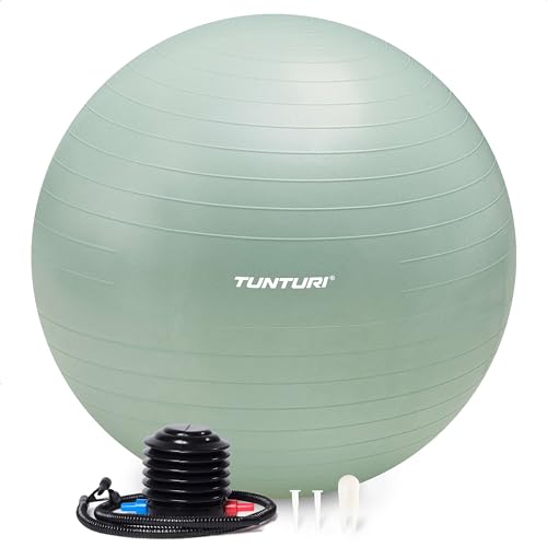 Tunturi Anti Burst Fitnessball mit Pumpe - Yoga-Ball 65 cm - Pilates-Ball - Schwangerschaftsball – 220 kg Benutzergewicht - Inklusive Trainings-App – Minze Tunturi Anti Burst Fitnessball mit Pumpe - Yoga-Ball 65 cm - Pilates-Ball - Schwangerschaftsball – 220 kg Benutzergewicht - Inklusive Trainings-App – Minze von Tunturi