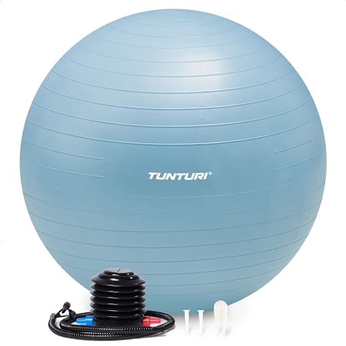Tunturi Anti Burst Fitnessball mit Pumpe - Yoga-Ball 75 cm - Pilates-Ball - Schwangerschaftsball – 220 kg Benutzergewicht - Inklusive Trainings-App – Hellblau Tunturi Anti Burst Fitnessball mit Pumpe - Yoga-Ball 75 cm - Pilates-Ball - Schwangerschaftsball – 220 kg Benutzergewicht - Inklusive Trainings-App – Hellblau von Tunturi