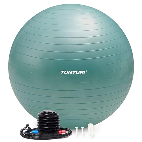 Tunturi Anti Burst Fitnessball mit Pumpe - Yoga-Ball 90 cm - Pilates-Ball - Schwangerschaftsball – 220 kg Benutzergewicht - Inklusive Trainings-App – Petrol Tunturi Anti Burst Fitnessball mit Pumpe - Yoga-Ball 90 cm - Pilates-Ball - Schwangerschaftsball – 220 kg Benutzergewicht - Inklusive Trainings-App – Petrol von Tunturi