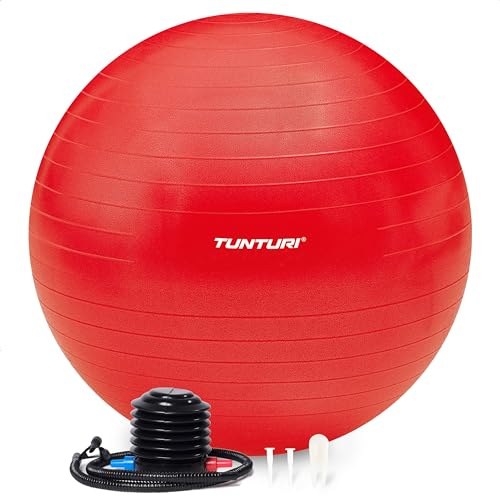 Tunturi Anti Burst Fitnessball mit Pumpe - Yoga-Ball 90 cm - Pilates-Ball - Schwangerschaftsball – 220 kg Benutzergewicht - Inklusive Trainings-App – Rot Tunturi Anti Burst Fitnessball mit Pumpe - Yoga-Ball 90 cm - Pilates-Ball - Schwangerschaftsball – 220 kg Benutzergewicht - Inklusive Trainings-App – Rot von Tunturi