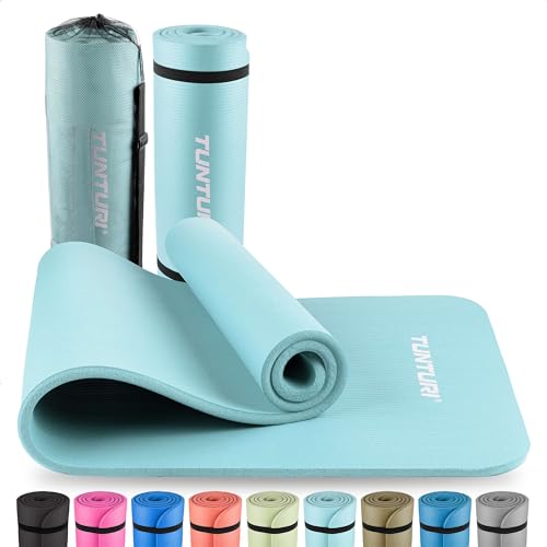 Tunturi Dicke NBRmatte 15mm - Rutschfest Gymnastikmatte - Mit Tragetasche - Für Yoga und Pilates - Sportmatte 180x60x1,5cm -Schadstofffrij - Besonders komfortabel - Hellblau Tunturi Dicke NBRmatte 15mm - Rutschfest Gymnastikmatte - Mit Tragetasche - Für Yoga und Pilates - Sportmatte 180x60x1,5cm -Schadstofffrij - Besonders komfortabel - Hellblau von Tunturi