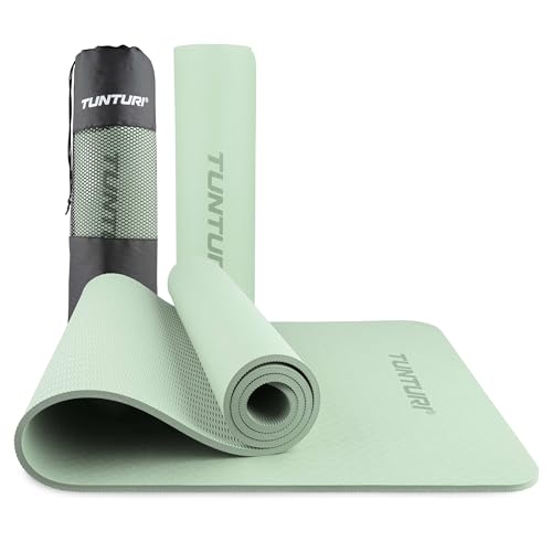 Tunturi Dicke Yogamatte 8mm - Rutschfest Gymnastikmatte - Mit Tragegurt - Für Yoga und Pilates - Sportmatte 183x61x0,8cm -Schadstofffrij - Besonders komfortabel - Mint Tunturi Dicke Yogamatte 8mm - Rutschfest Gymnastikmatte - Mit Tragegurt - Für Yoga und Pilates - Sportmatte 183x61x0,8cm -Schadstofffrij - Besonders komfortabel - Mint von Tunturi