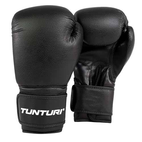 Tunturi Allround Boxhandschuhe 10oz - Geeignet für Boxsack Training - Boxing Gloves für Verschiedene Kampfsportarten, Boxen, Kickboxen, Muay Thai - Sparring - Extra steifes PU-Material, Schwarz,Weiß von Tunturi