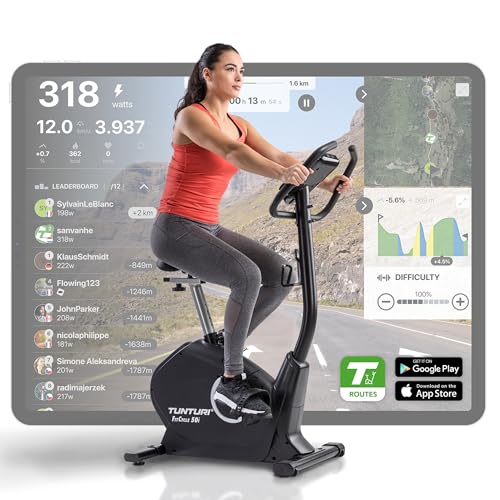 Tunturi FitCycle 50i Heimtrainer Fahrrad mit LCD-Monitor | Ergometer mit App Steuerung (Tunturi Routes & Zwift) | Hometrainer Fahrrad für zuhause mit 32 Stufen, Herzfrequenzsensor, 150kg Belastbarkeit Tunturi FitCycle 50i Heimtrainer Fahrrad mit LCD-Monitor | Ergometer mit App Steuerung (Tunturi Routes & Zwift) | Hometrainer Fahrrad für zuhause mit 32 Stufen, Herzfrequenzsensor, 150kg Belastbarkeit von Tunturi