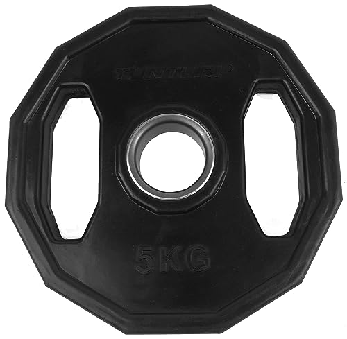 Tunturi Gewichtscheiben 50 mm, 1 x 5 kg, Hantelgewichte aus Gummi mit Griffen Tunturi Gewichtscheiben 50 mm, 1 x 5 kg, Hantelgewichte aus Gummi mit Griffen von Tunturi