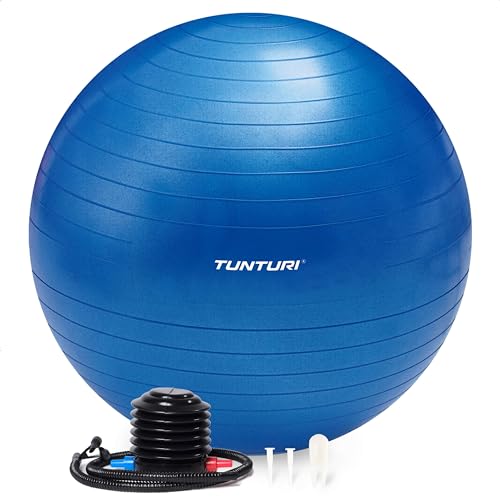 Tunturi Anti Burst Fitnessball mit Pumpe - Yoga-Ball 55 cm - Pilates-Ball - Schwangerschaftsball – 220 kg Benutzergewicht - Inklusive Trainings-App – Blau Tunturi Anti Burst Fitnessball mit Pumpe - Yoga-Ball 55 cm - Pilates-Ball - Schwangerschaftsball – 220 kg Benutzergewicht - Inklusive Trainings-App – Blau von Tunturi