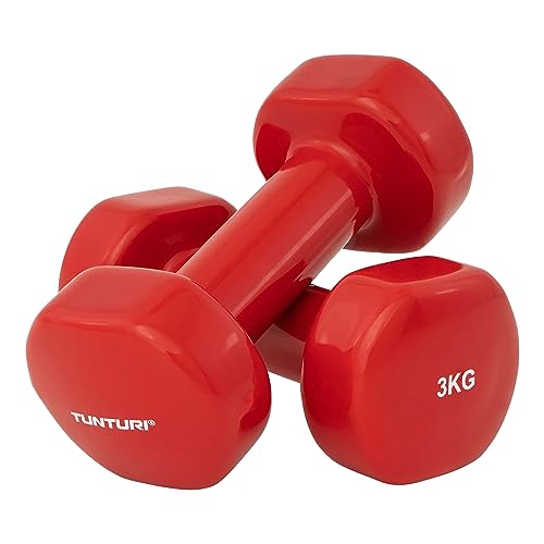 Tunturi Kurzhantel-Set, farbige Hanteln mit 2 x 3 kg, Vinyl, Stahlhanteln Tunturi Kurzhantel-Set, farbige Hanteln mit 2 x 3 kg, Vinyl, Stahlhanteln von Tunturi