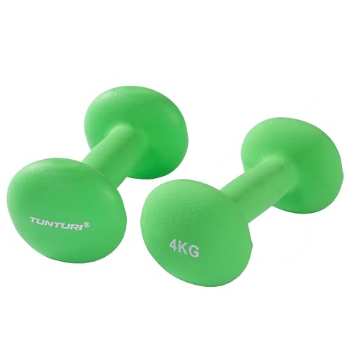 Tunturi 2er Set Kurzhantelset, Fitnessset, 4 kg, bunte Kurzhanteln mit Neoptren von Tunturi