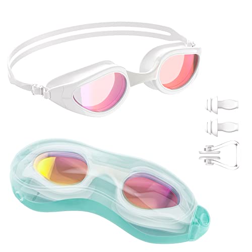 Tuocal Schwimmbrille, Anti Beschlag Kein Auslaufen UV Schutz Wasserdicht Schwimmbrille mit weichem Silikon Nasensteg für Erwachsene Damen Herren Frauen Männer Jugendliche Kinder,Weiß Tuocal Schwimmbrille, Anti Beschlag Kein Auslaufen UV Schutz Wasserdicht Schwimmbrille mit weichem Silikon Nasensteg für Erwachsene Damen Herren Frauen Männer Jugendliche Kinder,Weiß von Tuocal