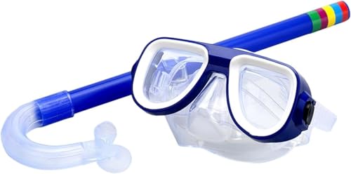 Kinder Schnorchel Set, Tauchmaske und Schnorchel Schwimmbrille, Taucherbrille Schnorchelmaske für Schnorcheln, Unterwasser, Kinder (Blau) von Tuoservo