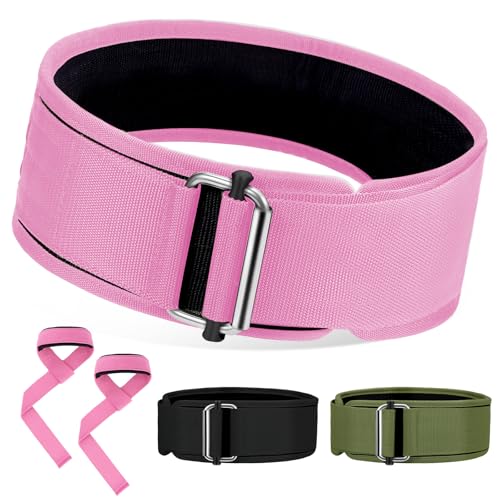 Turakun Gewichthebergürtel und Zughilfen: Gewichthebergürtel für Männer und Frauen, Kreuzheben, Kniebeugengürtel für Bodybuilding-Workout, 10,2 cm, Rosa, Größe S von Turakun