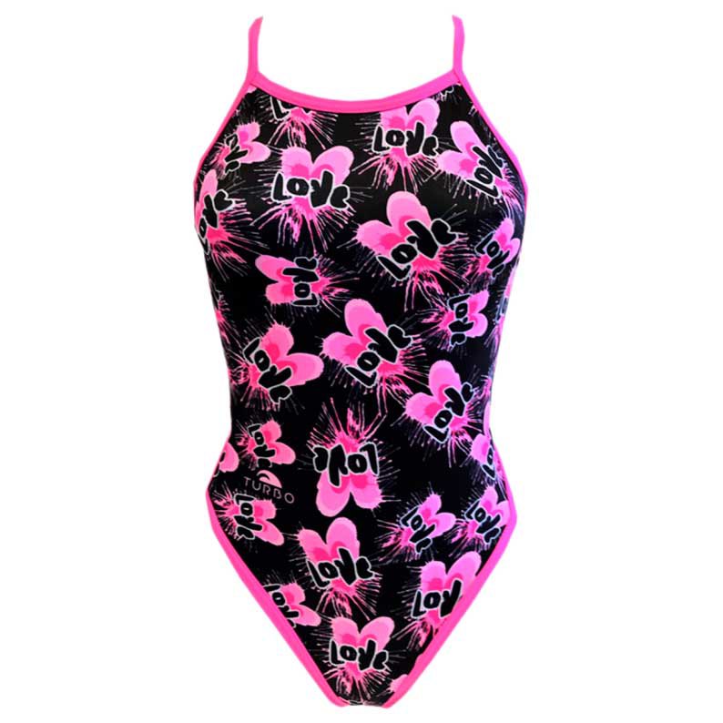 Turbo Double Heart Revolution Swimsuit Schwarz,Rosa 3XL Frau Turbo Double Heart Revolution Swimsuit Schwarz,Rosa 3XL Frau von Turbo