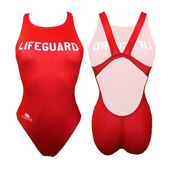 Turbo New Lifeguard Swimsuit Rot XL Frau von Turbo