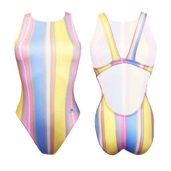 Turbo Pastel Stripes Swimsuit Gelb 2XL Frau von Turbo