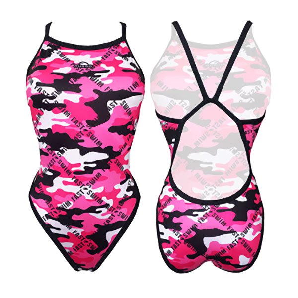 Turbo Revolution Camo Letters Swimsuit Rosa L Frau von Turbo