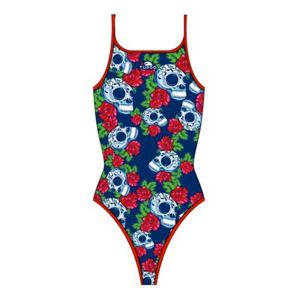 Turbo Roses&skulls Swimsuit Blau 4XL Frau von Turbo