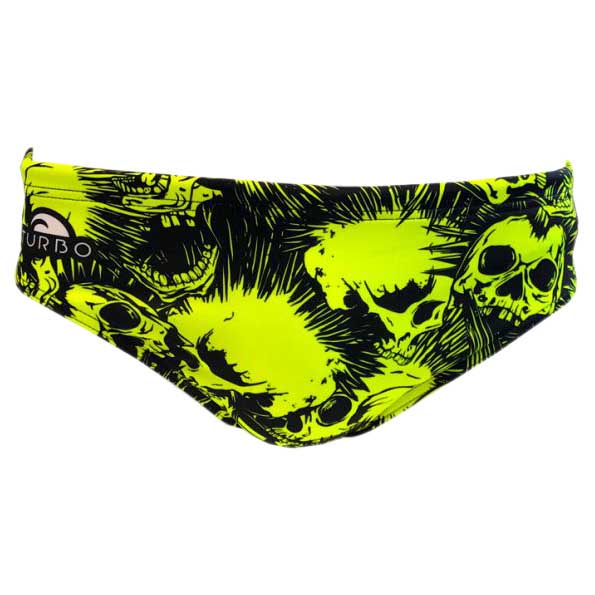 Turbo Skull Punk Swimming Brief Gelb,Schwarz 3XL Mann von Turbo