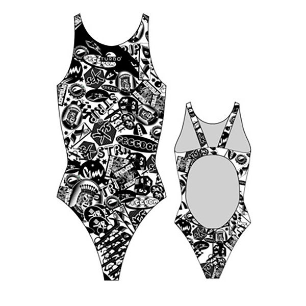 Turbo Stickers Pro Resist Swimsuit Weiß,Schwarz 4XL Frau Turbo Stickers Pro Resist Swimsuit Weiß,Schwarz 4XL Frau von Turbo