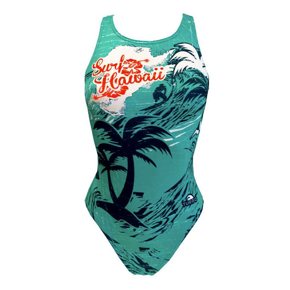 Turbo Surfer Hawaii Vintage Swimsuit Grün 2XL Frau von Turbo