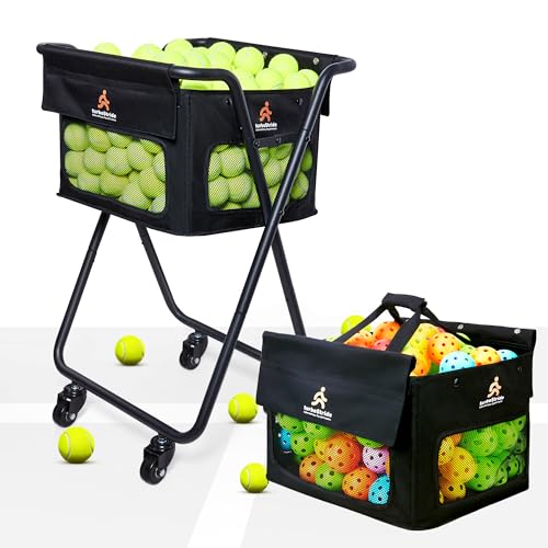 TurboStride Tennisball Hopper Cart mit Rollen, zusammenklappbarer Aufbewahrungskorb von TurboStride