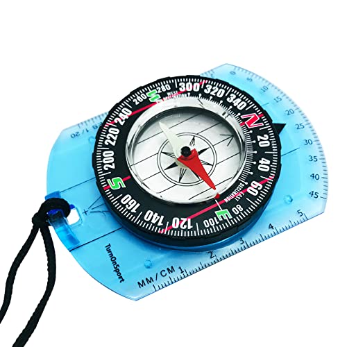 Orientierungslauf-Kompass – Wandern Rucksackreisen Kompass – Advanced Scout Kompass Camping und Navigation – Pfadfinder-Kompass Kinder – Kinder-Kompasse zum Lesen von Karten – Grundplatte Kompass von TurnOnSport