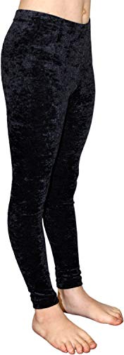Leggings Turnhose aus bi-elastischen Crash Samt in Dunkelblau oder Schwarz Farbe Schwarz, Größe 116 von Turnanzug-GymStern
