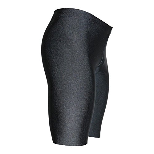 Turnanzug-GymStern Turnhose 1/2 Leggings aus Lycra mit Glanzeffekt Farbe schwarz, Größe 116 von Turnanzug-GymStern