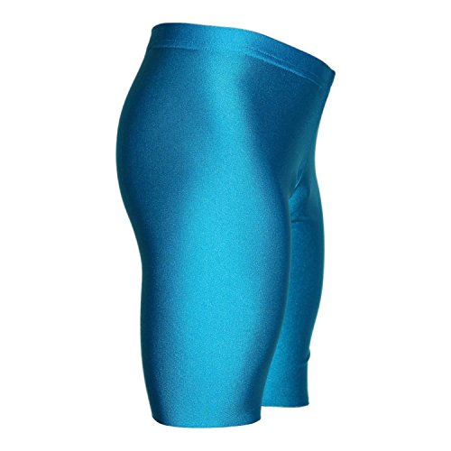 Turnanzug-GymStern Turnhose 1/2 Leggings aus Lycra mit Glanzeffekt Farbe türkis, Größe 152 von Turnanzug-GymStern