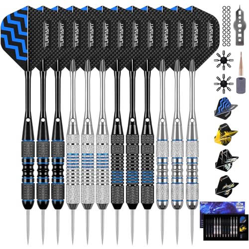 Turnart Dartpfeile mit Metallspitze, 12 Stück Profi Steeldarts mit Dart Case Turnart Dartpfeile mit Metallspitze, 12 Stück Profi Steeldarts mit Dart Case von Turnart