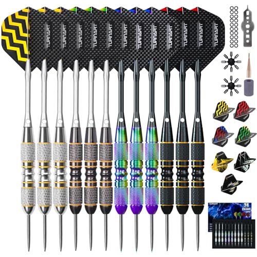 Turnart Dartpfeile mit Metallspitze, 12 Stück Profi Steeldarts mit Dart Case Turnart Dartpfeile mit Metallspitze, 12 Stück Profi Steeldarts mit Dart Case von Turnart