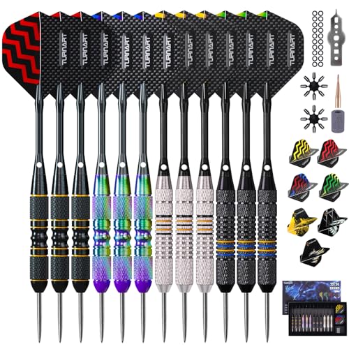 Turnart Dartpfeile mit Metallspitze, 12 Stück Profi Steeldarts mit Dart Case Turnart Dartpfeile mit Metallspitze, 12 Stück Profi Steeldarts mit Dart Case von Turnart